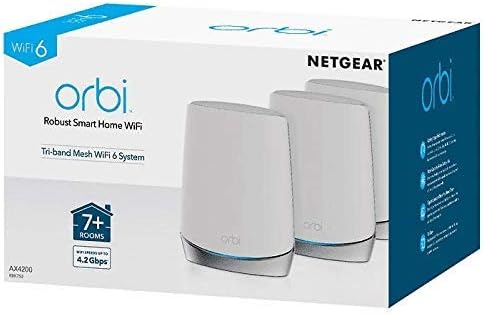 NETGEAR Orbi RBK753 High-Performance Whole Home Mesh WiFi System 3-Pack Includes 1 Router & 2 Satellites White (Renewed)