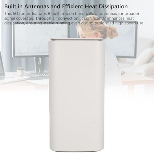 5G CPE Router, 4.67Gbps High Speed Dual Band WiFi 6 Wireless Device with SIM Card, 4 x 4 MIMO, 5G Cellular Router, Dual Band SA NSA for Smart Home, Office, Indoor (US Plug)