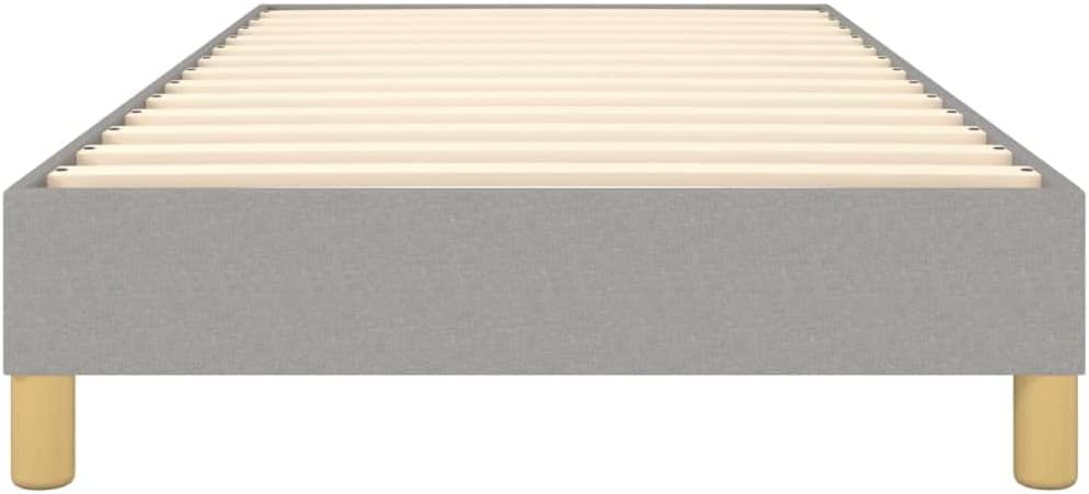 Light Gray Twin XL Upholstered Bed Frame with Sturdy Wood Legs, Platform Style Polyester Fabric Modern Bed Frame for Bedroom