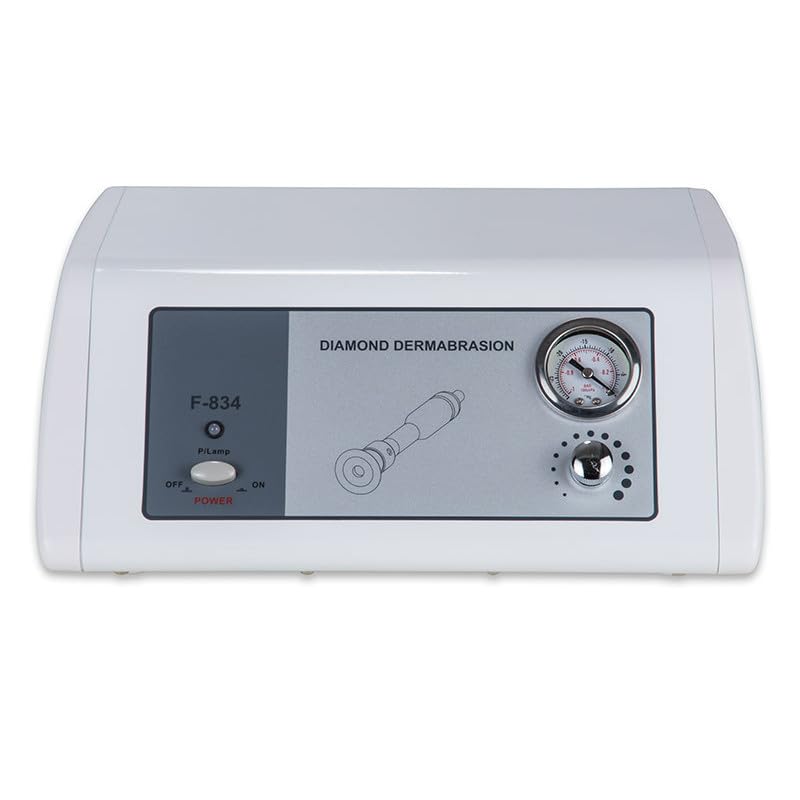 Silver Fox - Professional Diamond Microdermabrasion Machine - Dermabrasion Facial Beauty, Skincare, Salon, and Home Use Equipment Tool Device Kit with Diamond Tips for Men and Women - F834, (Gray)