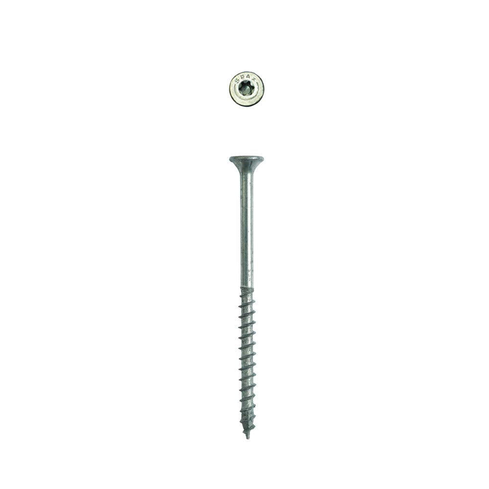 SPAX #8 x 2-1/2' Exterior Flat Head Deck Wood Screws Construction Torx T-Star Plus (1500 EA) Bulk Pail Bit Included Rust Resistant