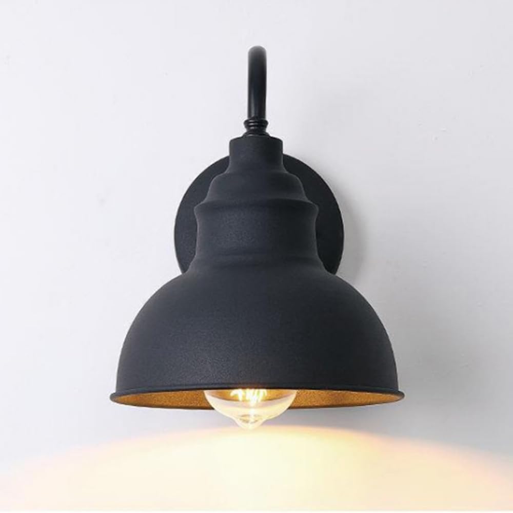 Aplique de pared Exterior Vintage de Cuello de cisne E26/E27, apliques de Hierro inoxidable, luminarias impermeables Amen, para puerta o terraza Exterior.