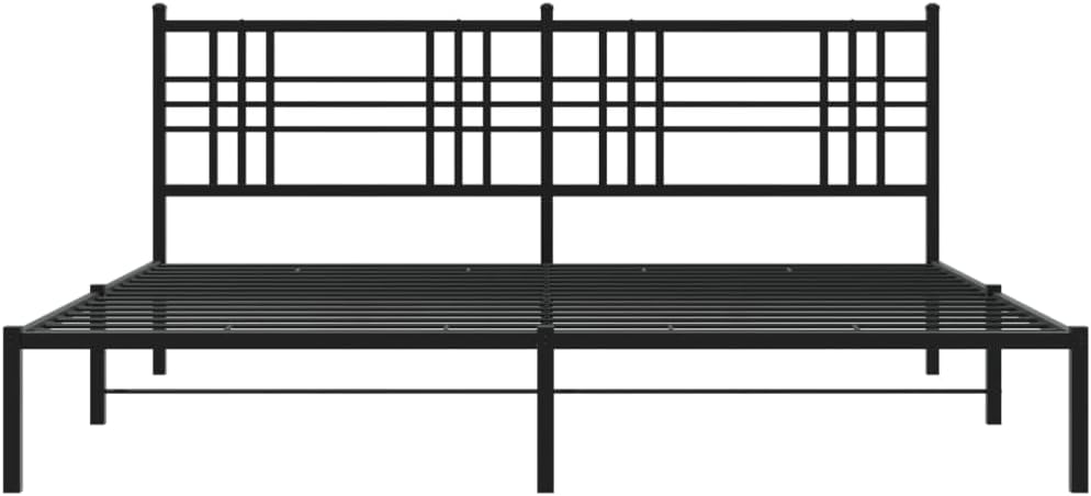 Bed Frame Black Powder Coated Steel Queen Platform Bed Frame with Storage Modern Durable Design for Bedroom Guest Room