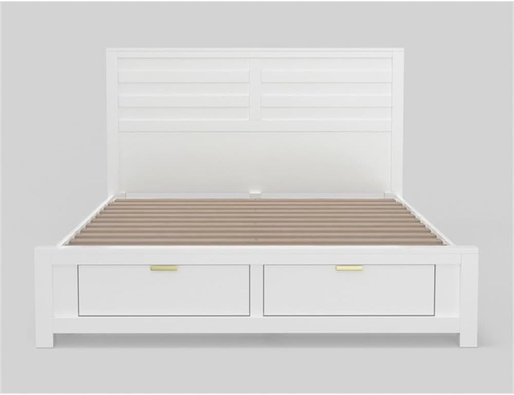 Alpine Furniture Carmel Queen Storage Bed, White