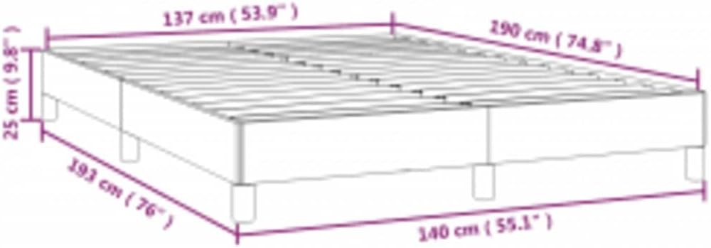 Full Size Bed Frame Black 53.9'x74.8' Platform Bed Frame with Faux Leather Upholstery Sturdy Wood Slats No Box Spring Needed Modern Bedroom Furniture