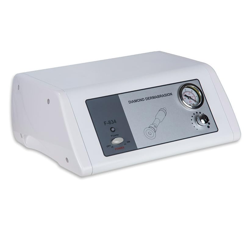 Silver Fox - Professional Diamond Microdermabrasion Machine - Dermabrasion Facial Beauty, Skincare, Salon, and Home Use Equipment Tool Device Kit with Diamond Tips for Men and Women - F834, (Gray)