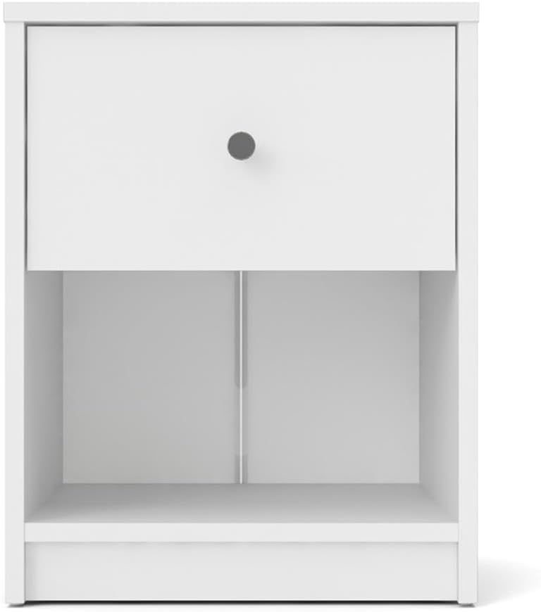 Pemberly Row 3 Piece Modern Wood Dresser and Nightstand Bedroom Set in White