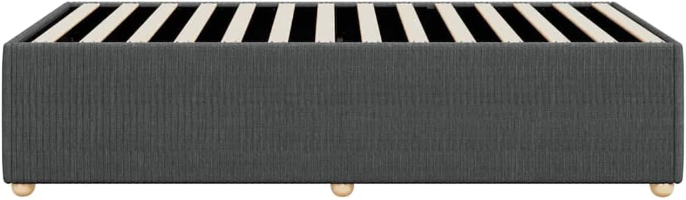 Dark Grey Twin Fabric Bed Frame with Breathable Polyester and Engineered Wood Construction, Modern Design for Bedroom, Sturdy Plywood Support and Easy Assembly