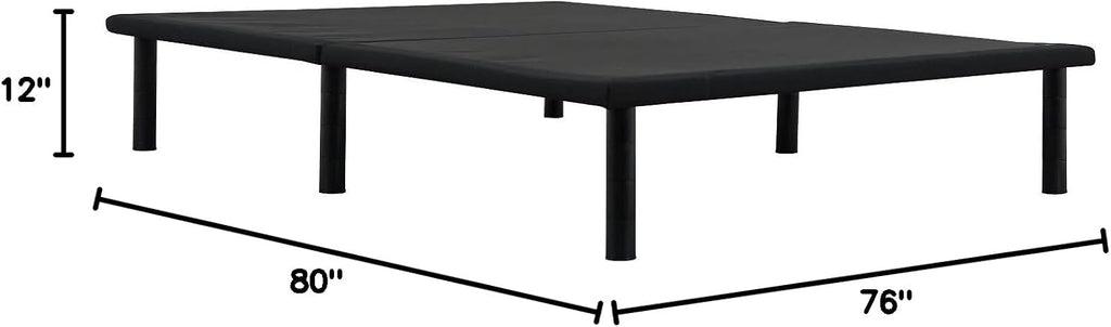 Ergomotion ErgoPlatform Bed Frame - No Box Spring Required - Foldable Flat Foundation - 12' Adjustable Legs, Supports 1,000 lbs., Black (King)