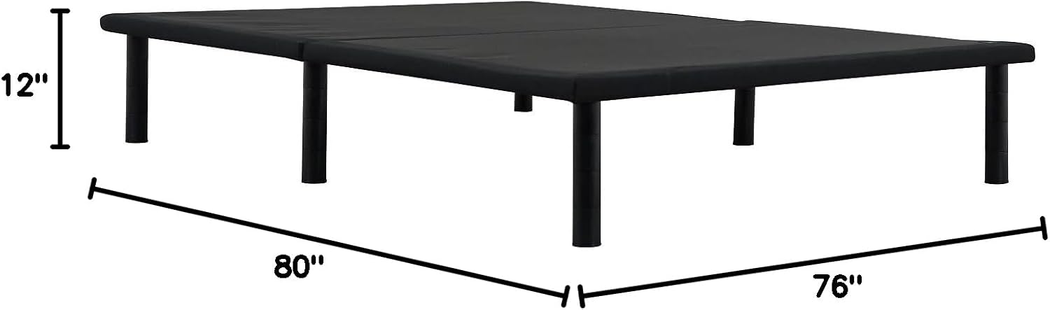 Ergomotion ErgoPlatform Bed Frame - No Box Spring Required - Foldable Flat Foundation - 12' Adjustable Legs, Supports 1,000 lbs., Black (King)