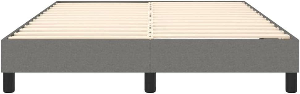 Full Bed Frame with Sturdy Plywood Slats Dark Gray Fabric Platform Bed Frame No Mattress Needed Durable Bedframe for Bedroom Furniture