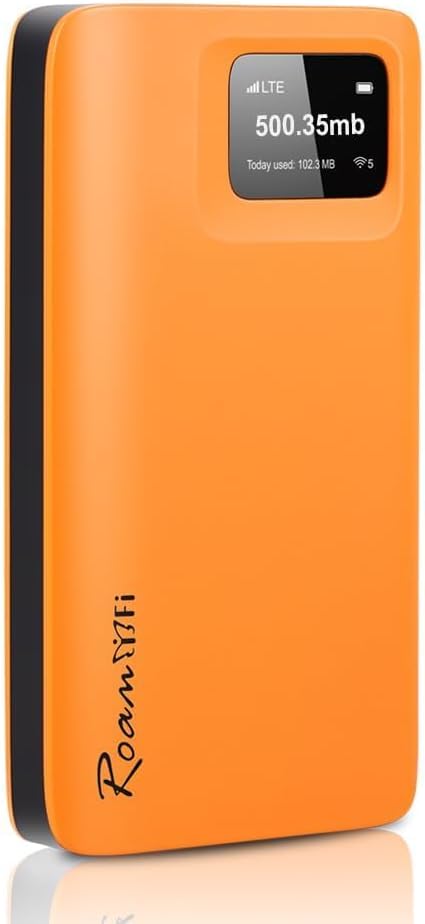 RoamWiFi 4G LTE WiFi Hotspot Router, Portable Mobile Hotspot Device for International Travel, Pocket WiFi No SIM Card Needed, Connect 10 Devices, 10GB Local Data Included, 170+ Countries Coverage
