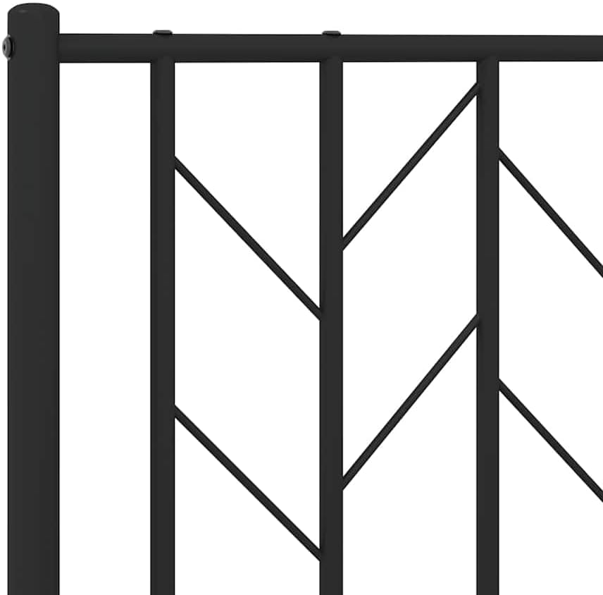 Steel Bed Frame with Footboard Black Queen Size 39.4'x78.7' Sturdy Metal Platform Bed Base with Underbed Storage Space for Bedroom Furniture