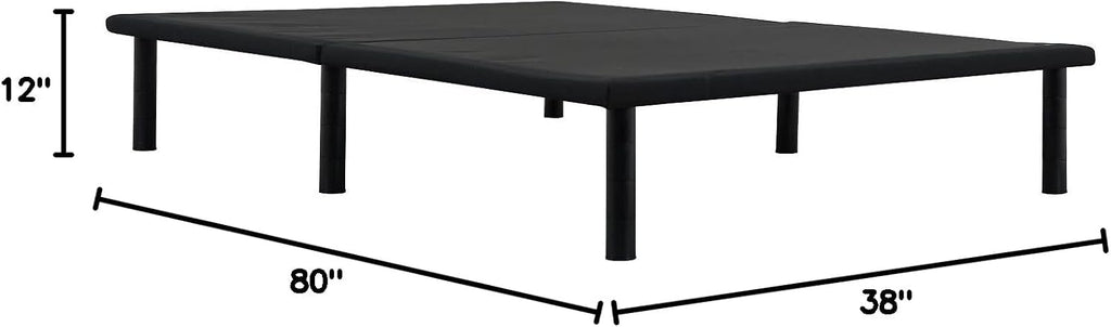 Ergomotion ErgoPlatform Bed Frame - No Box Spring Required - Foldable Flat Foundation - 12' Adjustable Legs, Supports 1,000 lbs., Black (Twin XL)