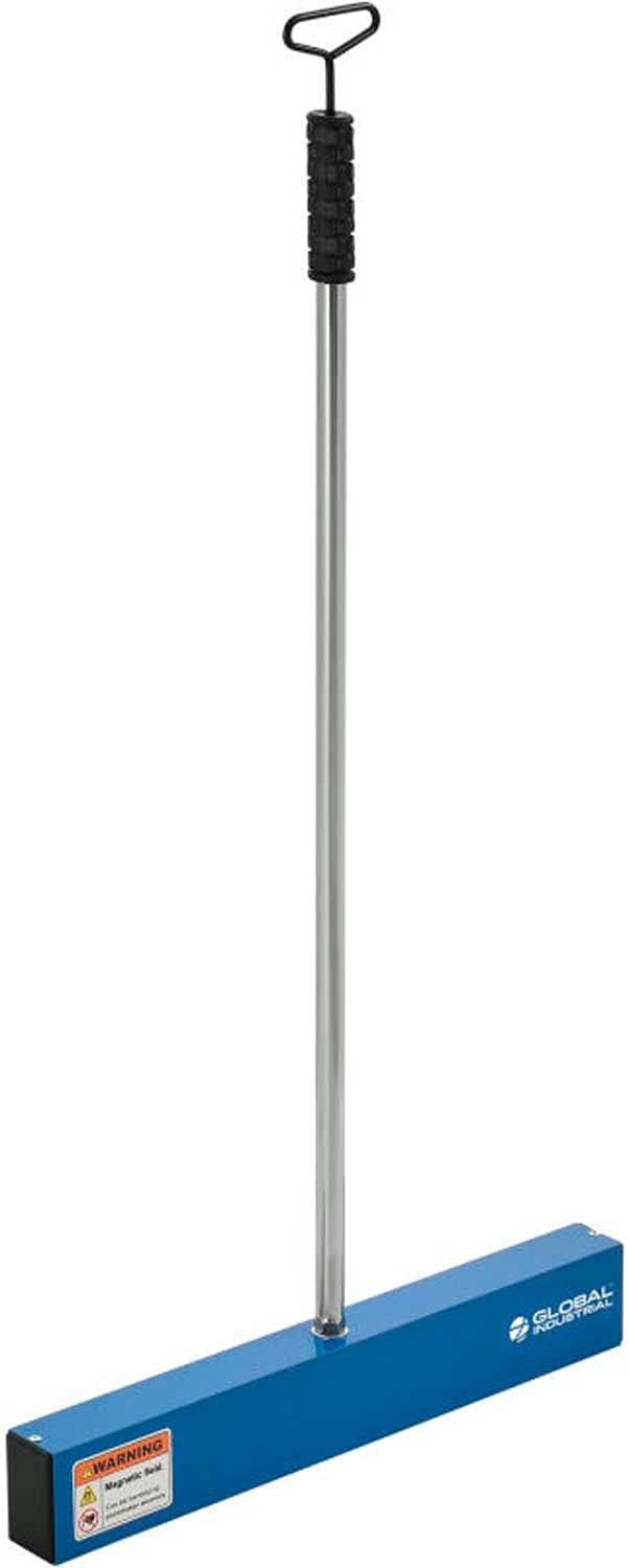 Global Industrial Magnetic Nail Sweeper With Load Release Handle, 20' Cleaning Width, 30 LBs Lifting Power, Easy-to-Use Medium-Duty Magnetic Sweeper, 36-7/8'H