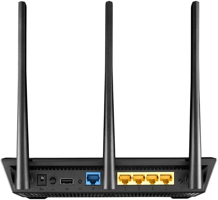 ASUS Dual-Band 3x3 AC1750 WiFi 4-Port Gigabit Router with speeds up to 1750Mbps & AiRadar to Strengthens Wireless Connections via High-Powered Amplification Beam-Forming - 2X USB 2.0 Ports (RT-AC66U)