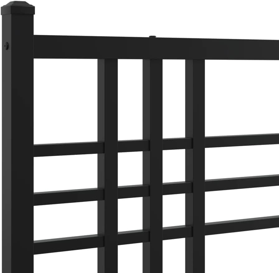 Twin Bed Frame Black Metal Platform Bed with Underbed Storage Modern Design for Bedroom Guest Room
