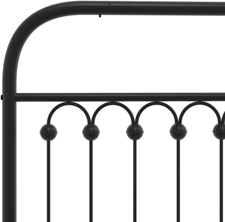 Metal Bed Frame with Headboard Black Twin Size Steel Platform Bed Frame Sturdy Durable Underbed Storage Space for Bedroom Guest Room