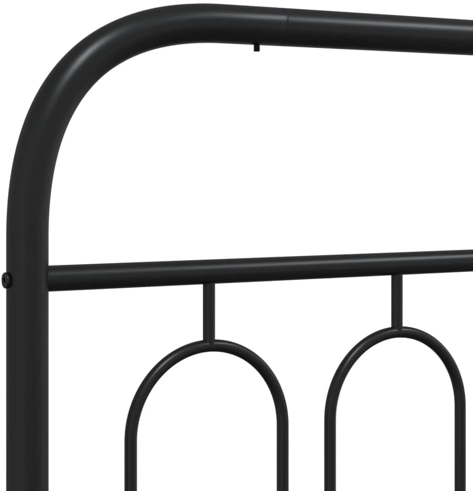 Black Steel Full Bed Frame with Heavy-Duty Construction and Ample Underbed Storage, Modern Rectangular Design for Bedroom, Easy Assembly with Sturdy Metal Slats and Center