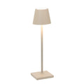 Zafferano, Poldina Micro Lamp, Rechargeable Cordless Table Lamp with Touch Controls, Suitable for Indoor and Outdoor, Dimmer, 2200-3000 K, Height 10.8 Inches, Sand Color