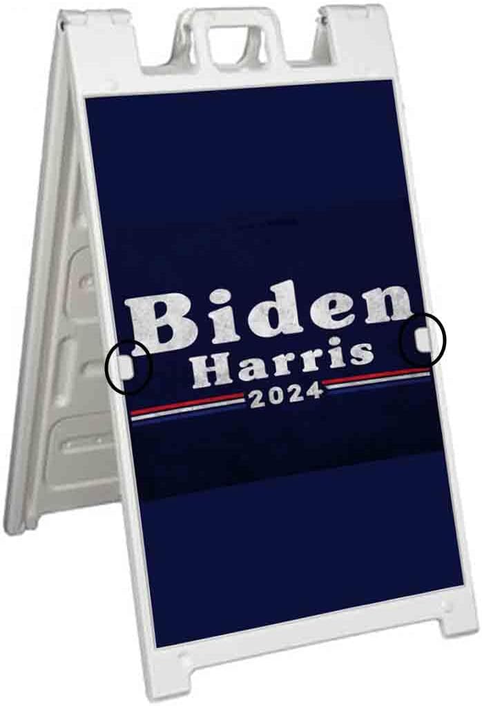 Biden Harris 2024 (24' X 36') Deluxe A-Frame Signicade, Includes 2 Removable Panels & Stand | Election, Political, Democrat, Vote