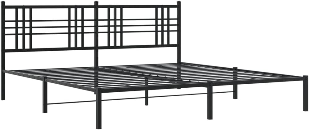 Bed Frame Black Powder Coated Steel Queen Platform Bed Frame with Storage Modern Durable Design for Bedroom Guest Room