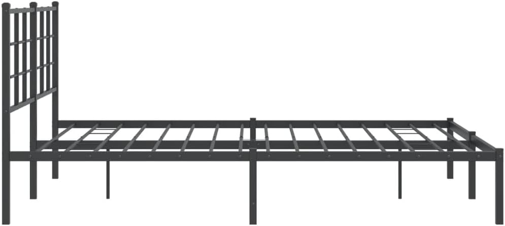 Queen Metal Bed Frame with Headboard Black Steel Platform Bedframe Sturdy Support Underbed Storage Space for Bedroom
