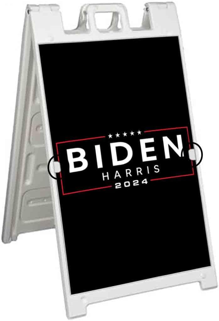 Biden Harris 2024 (24' X 36') Deluxe A-Frame Signicade, Includes 2 Removable Panels & Stand | Election, Political, Democrat, Vote