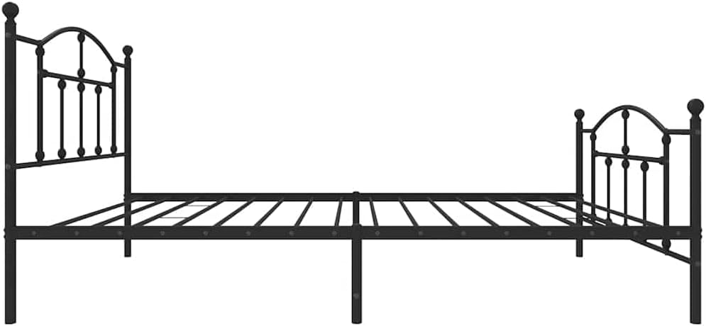 Twin XL Metal Bed Frame with Footboard Black Platform Bed Frame Heavy Duty Steel No Box Spring Needed Sturdy Bedframe for Bedroom Underbed Storage Space Saving Furniture 39.4'x78.7'