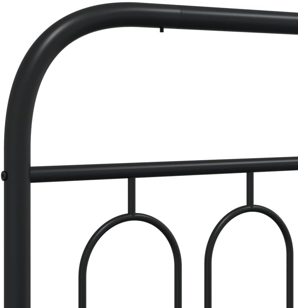 Queen Metal Bed Frame with Steel Headboard Platform Bedframe Black Sturdy Underbed Storage Space No Mattress Included for Bedroom Furniture