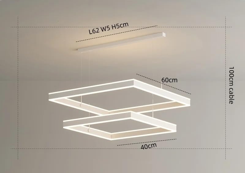 Chandelier, Nordic Minimalism Oval Led Pendant Light Dining Room Hanging Lamp Bar Droplight Home Decor Suspend Luminarias Lamparas(White 40 60cm,Cold White)