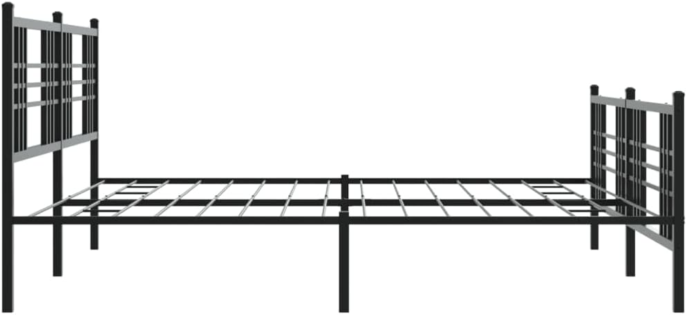 Black Steel Full Bed Frame Rectangular Traditional Design with Underbed Storage Space, Heavy Duty Metal Bed Frame for Master Bedroom and Guest Room, Durable Construction