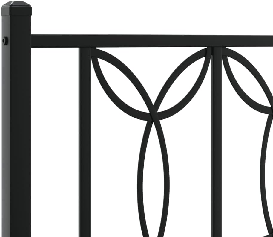 Metal Bed Frame with Headboard Black King Size 76'x79.9' Steel Platform Bed Frame Sturdy Durable Underbed Storage Space for Bedroom Furniture