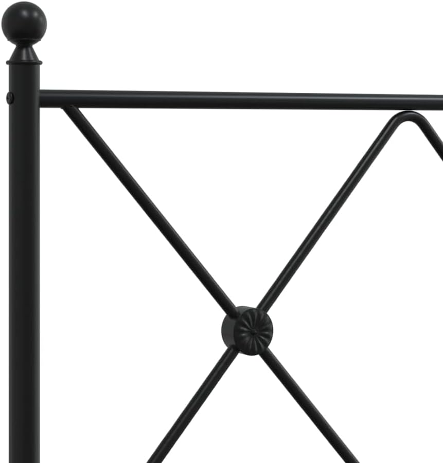 King Size Metal Bed Frame with Headboard and Footboard, Sturdy Steel Construction, Black Powder Coated Finish, Underbed Storage Space, Easy Assembly, Traditional Rectangular