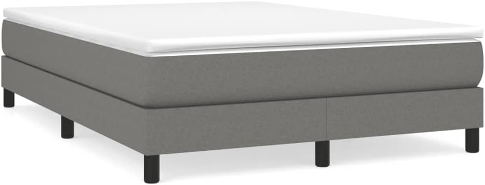 Full Bed Frame with Sturdy Plywood Slats Dark Gray Fabric Platform Bed Frame No Mattress Needed Durable Bedframe for Bedroom Furniture