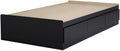 South Shore 39-Inch Vito Mates Bed with 3 Drawers, Twin, Pure Black