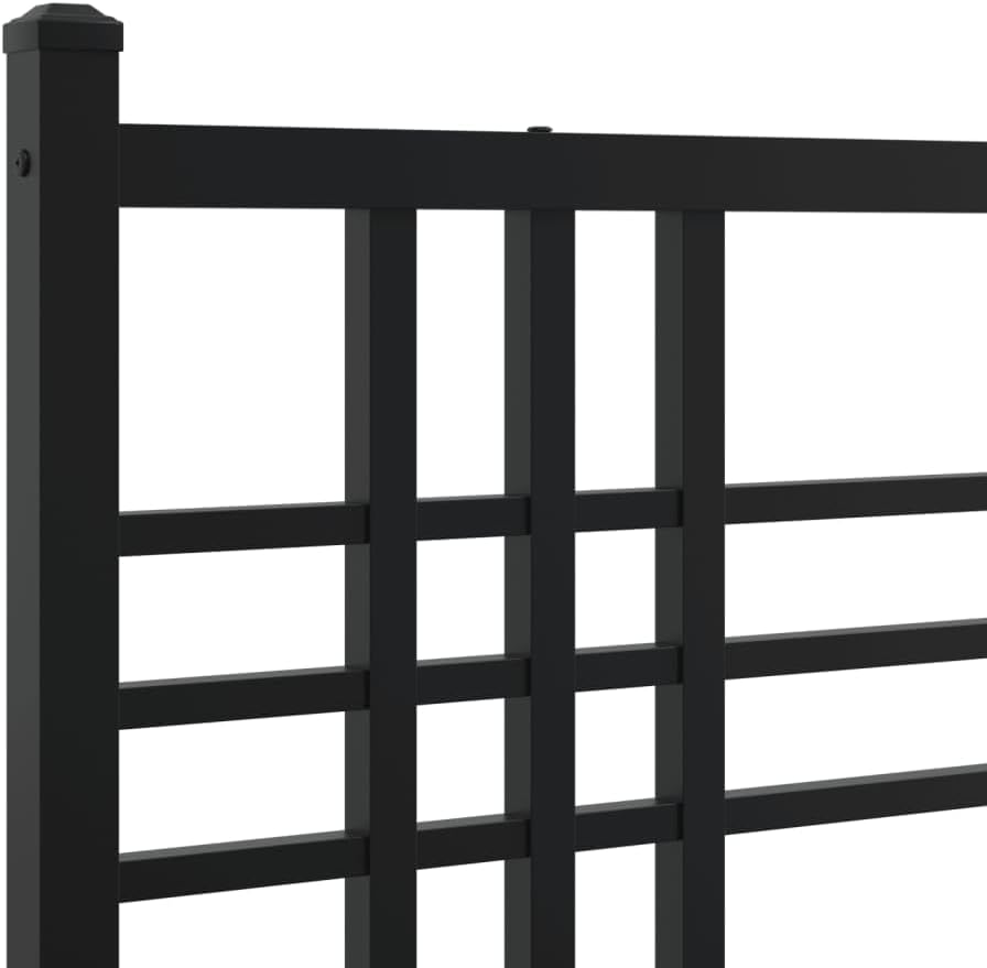 Metal Bed Frame with Headboard Black King Size 76'x79.9' Sturdy Steel Platform Bed Frame with Underbed Storage for Bedroom, Guest Room, Dorm