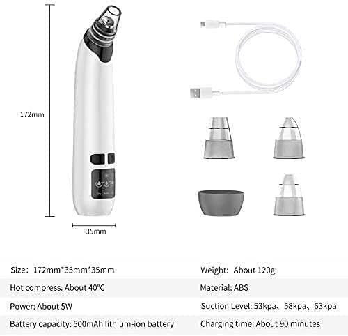 Rechargeable Face Vacuum Comedo Extractor Tool for Blackhead Whitehead Acne Removal