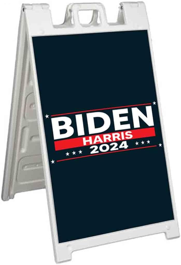 Biden Harris 2024 (24' X 36') Standard A-Frame Signicade, Includes Decal Applied to Stand | Election, Political, Democrat, Vote