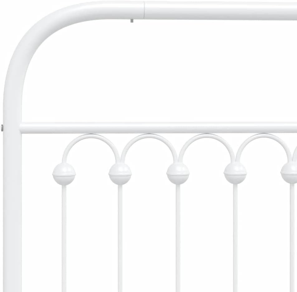 White Steel Twin Bed Frame with Modern Rectangular Design, 4-Piece Set for Sturdy Support and Breathable Comfort, Durable Metal Construction with Space-Saving Features