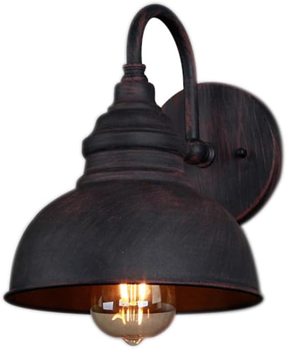 Aplique de pared Exterior Vintage de Cuello de cisne E26/E27, apliques de Hierro inoxidable, luminarias impermeables Amen, para puerta o terraza Exterior.