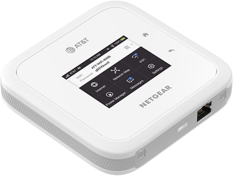 NETGEAR Nighthawk M6 5G WiFi 6 Mobile Hotspot Router (MR6110) – Blazing Fast Wireless Hotspot Router, Unlocked, Certified with AT&T - White (Renewed)