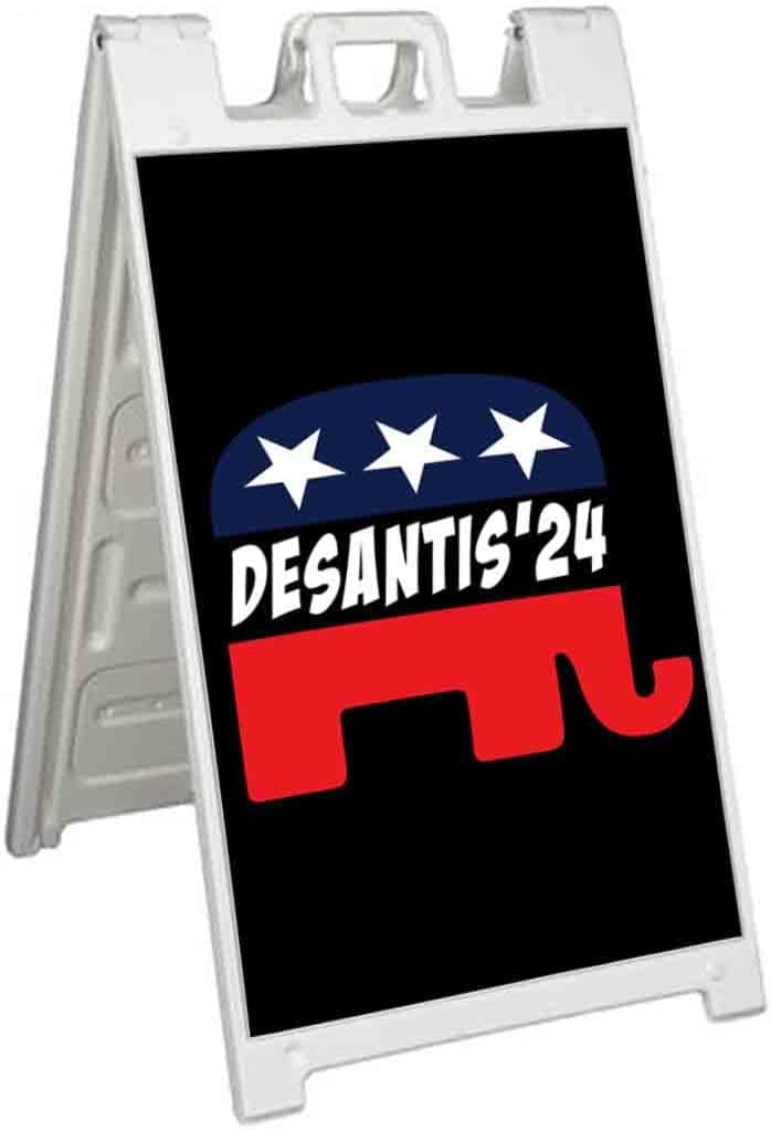 Desantis 2024 (24' X 36') Standard A-Frame Signicade, Includes Decal Applied to Stand | Election, Political, Republican, Vote