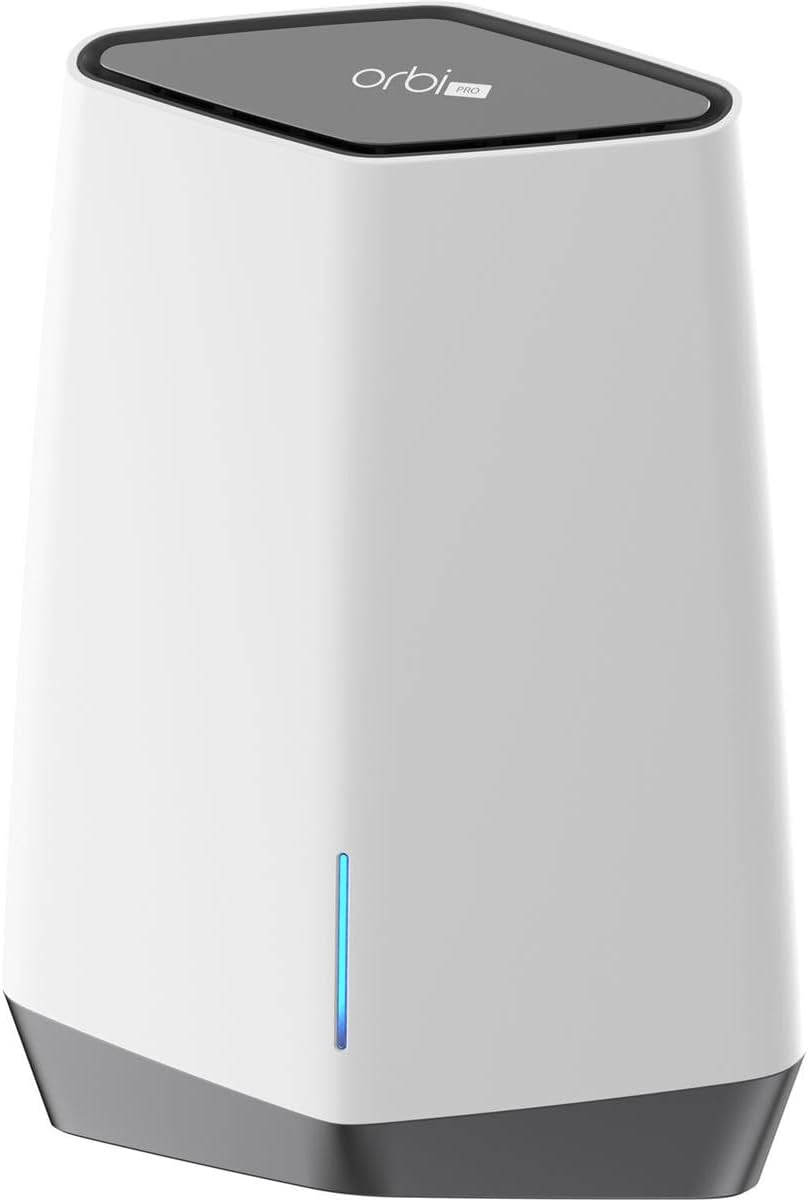 NETGEAR Orbi Pro WiFi 6 Tri-band Mesh System (SXK80) | Router with 1 Satellite Extender for Business or Home | Coverage up to 6,000 sq. ft. and 60+ Devices | AX6000 802.11 AX (up to 6Gbps) (Pack of 2)