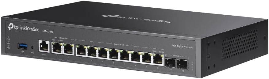TP-Link Omada ER7412-M2 Multi-Gigabit VPN Router | Quad-core | 2X 2.5G Ports | 1x USB 3.0 Port