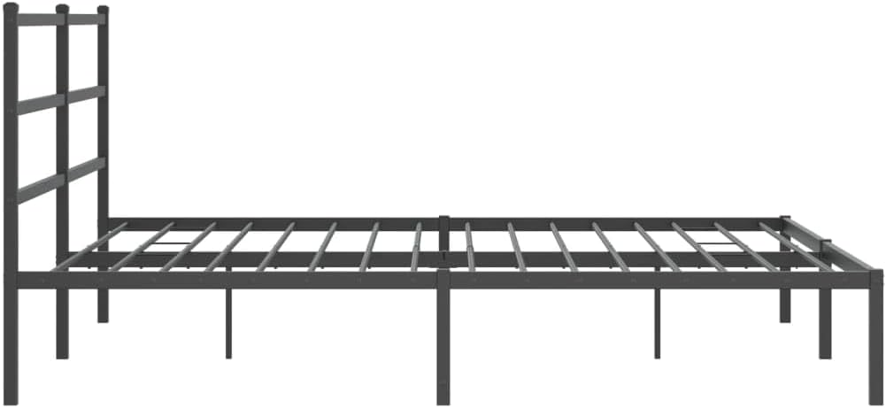 Black Powder-Coated Steel Full Modern Bed Frame with Sleek Headboard, 4-Piece Sturdy Metal Structure for Enhanced Support and Easy Assembly, Durable Design for Bedroom