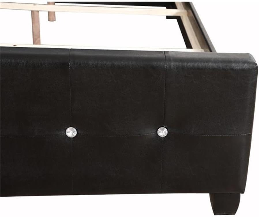 Glory Furniture Diamond Faux Leather Upholstered King Bed in Black