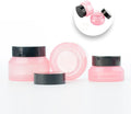 20PCS 15g/30g/50g Glass Cosmetic Jars with Inner Liner, Round Empty Travel Refillable Bottles for Body Skincare Lotion, Cosmetic Samples & DIY Beauty Tools Accessories (50g,Pink)