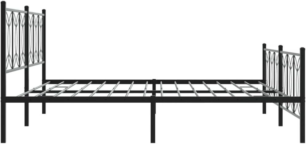 Full Bed Frame Black Steel Modern Rectangular with Underbed Storage for Bedroom and Guest Room – Contemporary Design Durable Material Easy Assembly