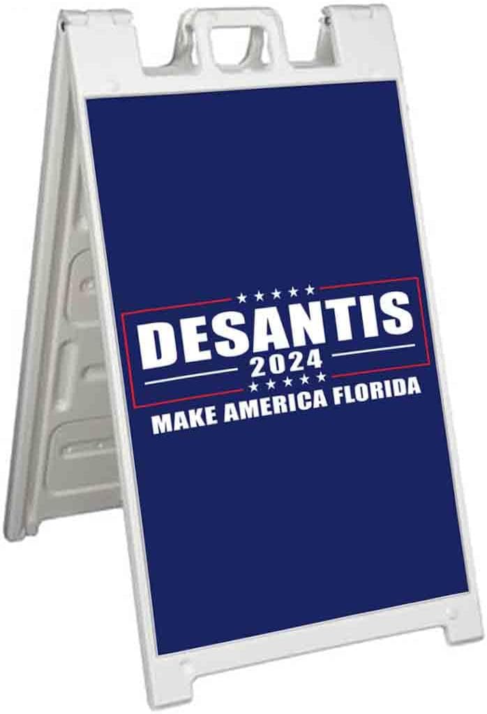 Desantis 2024 (24' X 36') Standard A-Frame Signicade, Includes Decal Applied to Stand | Election, Political, Republican, Vote